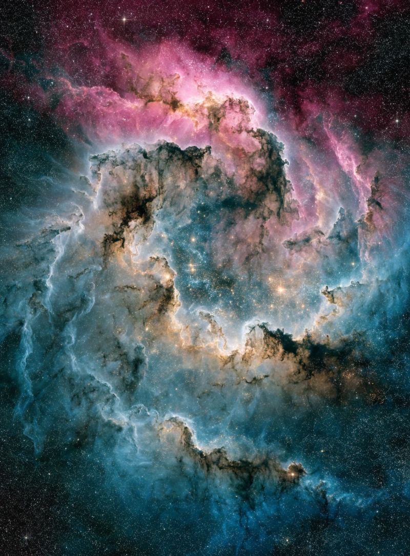 A Vast Cosmic Nebula Cloud Formation In Deep Outer