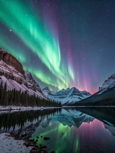 The Aurora Borealis Northern Lights Dancing Across