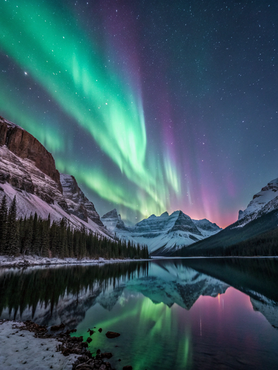 The Aurora Borealis Northern Lights Dancing Across
